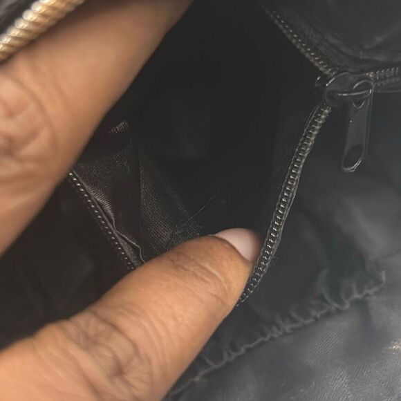 Ted Baker Bow Front Cosmetic Bag Black Patent Leather Rose Gold Hardware Travel - Picture 9 of 15